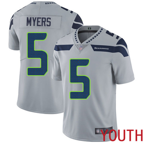Seattle Seahawks Limited Grey Youth Jason Myers Alternate Jersey NFL Football #5 Vapor Untouchable->youth nfl jersey->Youth Jersey